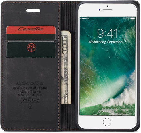 SINIANL Compatible with iPhone 7/8 Leather Case, Folio Case with Kickstand Credit Card Holder Magnetic Closure Folding Flip Book Cover for iPhone ...