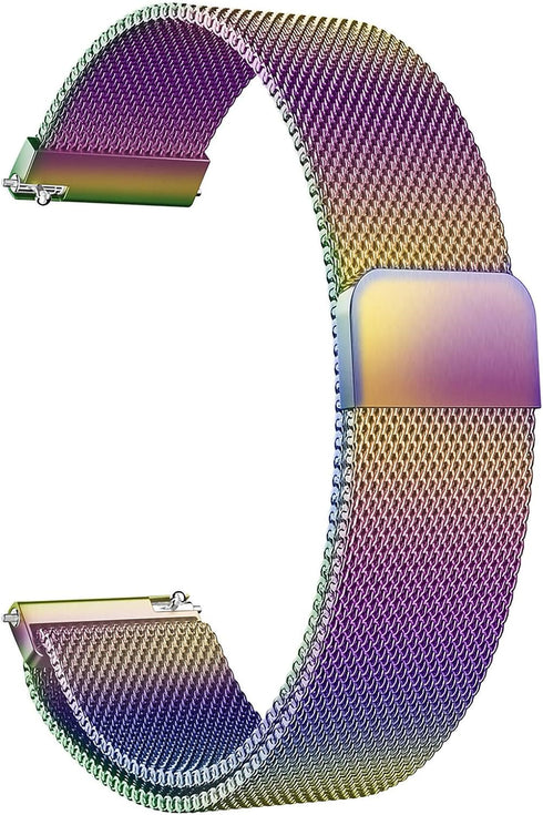 Compatible with Galaxy Watch 3 45mm/Samsung Galaxy Watch 46mm/Gear S3 Frontier/Classic Band, 22mm Stainless Steel Strap Replacement for Samsung Ga...