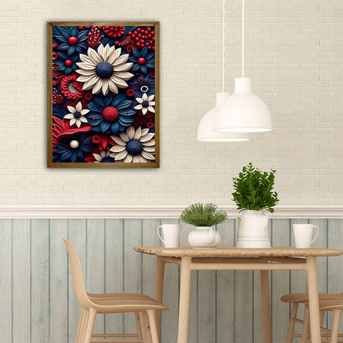 TUTUMAY21 5D Patriotic Floral Diamond Art Painting Kits, Patriotic Diamond Painting Full Diamond Art Kits for Adults Embroidery Cross Stitch Arts ...
