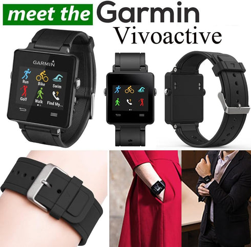 Band for Garmin Vivoactive, Soft Silicone Replacement Watch Band for Garmin Vivoactive/Vivoactive Acetate (No Tracker, Replacement Bands Only)...