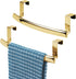 mDesign Steel Over Door Curved Towel Bar Storage, Hanger for Cabinet or Cupboard, Holder Rack for Kitchen, Bathroom - Holds Hand/Dish Towels, Wash...
