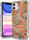 Aesthetic Vintage Collage Pattern Case Compatible with iPhone 11, Peach Collage Pattern TPU Shockproof Protective iPhone 11 case, Wireless Chargin...