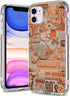 Aesthetic Vintage Collage Pattern Case Compatible with iPhone 11, Peach Collage Pattern TPU Shockproof Protective iPhone 11 case, Wireless Chargin...