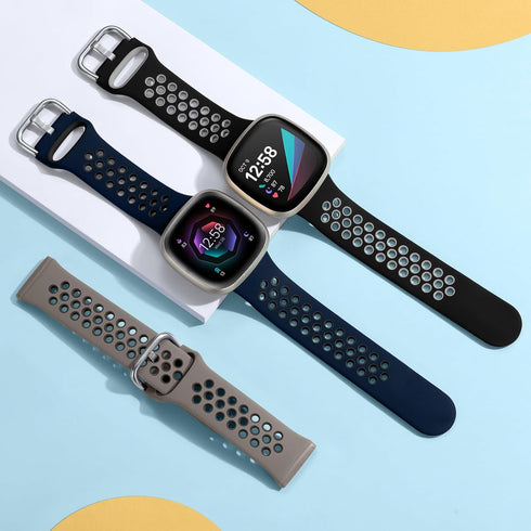 Getino Compatible with Fitbit Sense/Sense 2 Bands/Versa 3/ Versa 4 Bands Women Men, Waterproof Soft Stylish Accessories, Sport Band for Fitbit Sen...