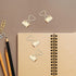 10pcs Heart Shape Binder Clips Gold Metal Binder Clips with Heart Shaped Handle Cute Paper Clamps Paperclips Bookmarks Invoice Bill Clip for Offic...