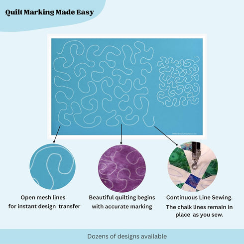 Stipple Meander - Edge to Edge Stencil, Continuous Line Template for Free Motion Quilting, Domestic Machine, Hand Quilting, Long-Arm Quilting (305...