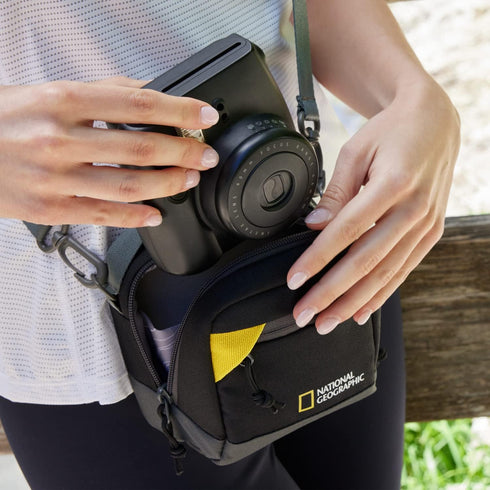 National Geographic Camera Pouch for Compact Cameras, Action Camera, 360 Cameras, or Small Accessories, Integrated Belt Loop, Detachable Strap, Ul...
