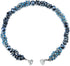 COOLSTEELANDBEYOND Blue Beads Crystal Cluster Statement Necklace Braided Chain Choker Collar Necklace, Magnetic Clasp...