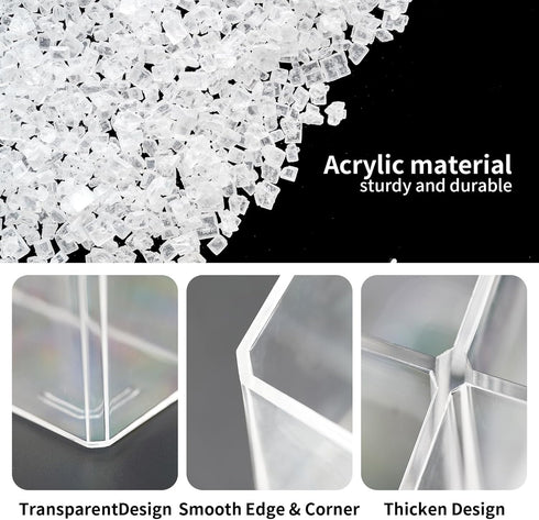 Acrylic Desk Organizers, Clear Pen Holder and Pencil Holder Display Stand for Office, School and Home...