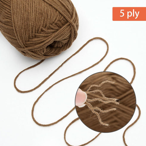 NICEEC 3 Skeins Soft Cotton Yarn 5ply Baby Cotton Yarn for Knitting Crochet Baby Weight Yarn Cotton Blend Yarn Total Length 3×220m(3×240 yds,100g×...