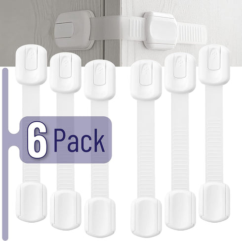 Bates- Child Safety Strap Locks, 6 Pack, Child Proof Cabinet Latches, Child Safety Cabinet Locks, Drawer Locks Baby Proofing, Baby Cabinet Safety ...