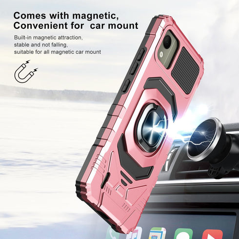 for Nokia C110 Phone Case with Tempered Glass Screen Protector,Military Grade Heavy Duty Shockproof Protective Cover,with Ring Kickstand Full-Body...