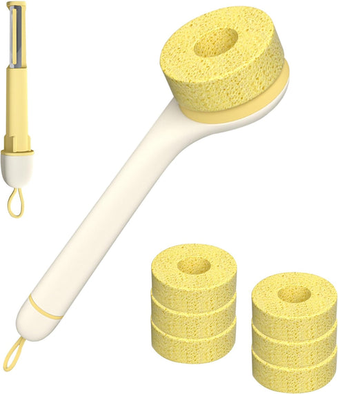 Vegetable Cleaner Brush Fruit Scrubber Brush Good Grip Long handle Food Cleaning Sponges Brush Multifunctional Kitchen Gadgets with Peeler Veggie ...