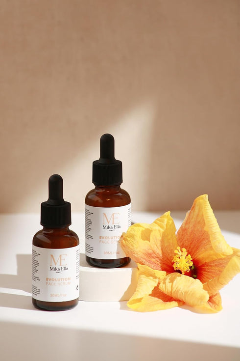 Mika Ella Beauty's Evolution Glow Serum Inspired by Korean Skincare - Brightening Serum and Face Exfoliator with Vitamin C, Retinol, Hyaluronic an...