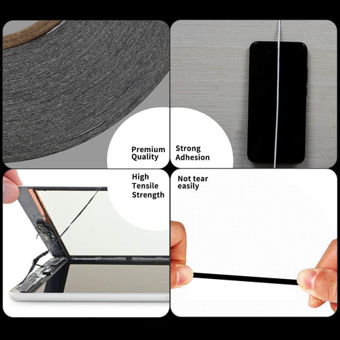Kaisiking 2mm LCD Repair Tape for Phone Screen, Adhesive Tape with 1 Tweezers for Cell Phone, iPad, Tablets, Laptops, Camera...