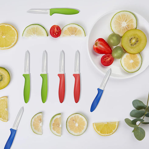 Paring Knife set of 6 PCS, 3.5 Inch Stainless Steel Fruit and Vegetable Knives,Comfortable Handle With Multi-Color Red/Green/Blue...