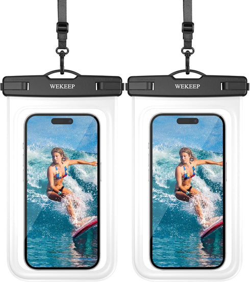 2 Pack Universal Waterproof Phone Pouch Up to 8.3"- IPX8 Cellphone Dry Case Compatible for iPhone 14 13 12 11 Pro Max SE XS Plus Samsung Galaxy A1...