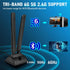 Eightwood WiFi 6E Antenna Tri-Band 2.4GHz 5GHz 6GHz RP-SMA WiFi Antennae Magnetic Base for Desktop PC Computer PCI-E WiFi 6E Bluetooth Card USB Wi...