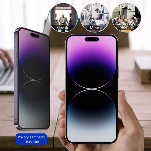ProCase 2 Pack iPhone Privacy Screen Protector for iPhone 14 Pro Max 2022, 9H Anti Spy Dark Tempered Glass Screen Film Guard for iPhone 14 Pro Max...
