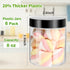 Mfacoy 6 Pack Plastic Jars with Lids, 8 oz Clear Storage Container, Leakproof Plastic Mason Jars, Empty Round Slime Container, Cosmetic Jars for S...