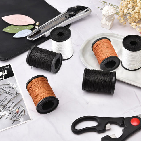 Topus Extra Strong Upholstery Repair Sewing Thread Kit and Heavy Duty Household Hand Needles, Including 7 Styles of Leather Canvas Sewing Needles ...
