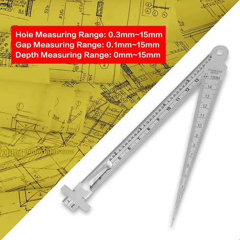 Taper Gap Gauge TOPINCN Stainless Steel Depth Ruler Hole Inspection Tool Dimensional Measurement...