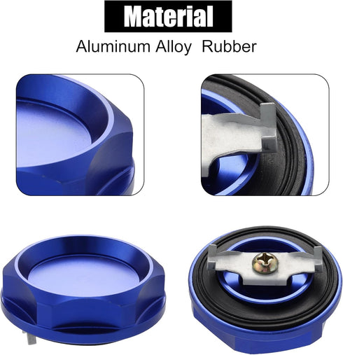 X AUTOHAUX Blue Aluminum Alloy Car Gas Engine Oil Filler Cap Plug Cover Replacement for Mitsubishi Outlander Lancer Montero Tredia Galant...