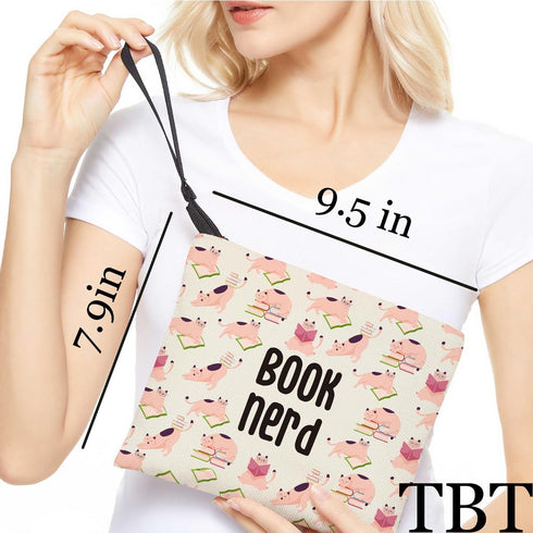 Book Nerd Gifts Makeup Bag Book Lovers Gifts Cosmetic Travel Bag Bookish Gifts Zipper Pouch Book Club Gifts Skincare Bag Bookworm Reading Christma...