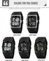 Men's Luminous Square Digital Sports Watch Waterproof Countdown Multi-Function Watch...