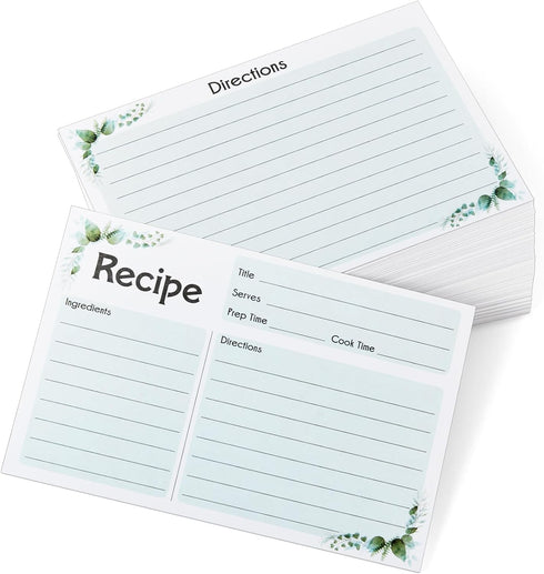 Recipe Card 4x6, 100 Count Blank Recipe Cards Double-Sided, 4x6 Recipe Cards for Bridal Shower...