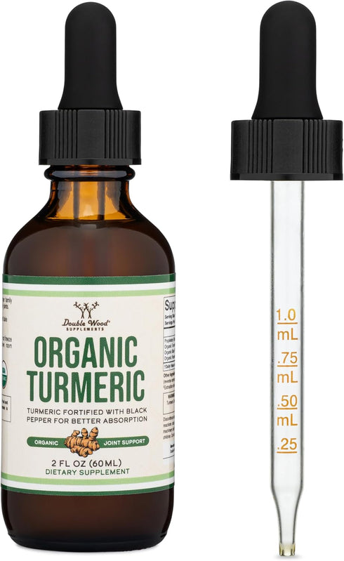 Turmeric Curcumin with Black Pepper Drops - Organic Turmeric Supplement Drops 1,180mg - 2FL OZ, 60 Servings (with Black Pepper Seed, Ginger, Rosem...