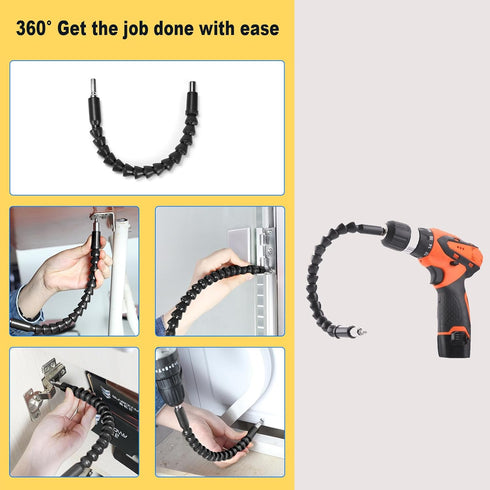 Super Bit, Superbit Screwdriver Flexible,Flexible Drill Bit Extension, Super Bit Bendable Tool, Suitable for All Electric Hand Drills (2 Piece Ora...