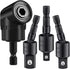 4-Piece Power Drill Sockets Adapter Sets,360°Rotatable 1/4" 3/8" 1/2" Impact Grade Driver Sockets Adapter Extension Set Drill Bit+105 Degree Right...