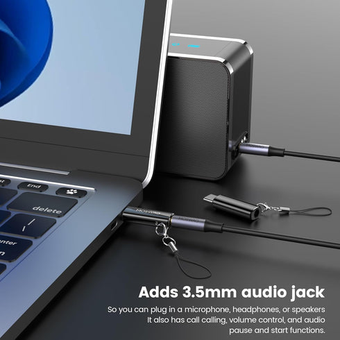 MOSWAG USB C to 3.5mm Headphone Adapter Type C Headphone Adapter Aux Mic Audio Dongle Hi-Res DAC Chip Compatible with Samsung Galaxy S23 S22 Pixel...