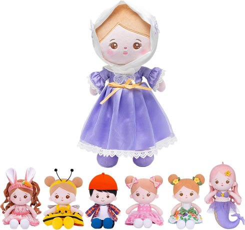 OUOZZZ 12" Soft Baby Doll for Girls - First Baby Doll Plush Doll Sleeping Cuddle Buddy Doll Muslim and Islamic Gift Purple Dress for Kids...