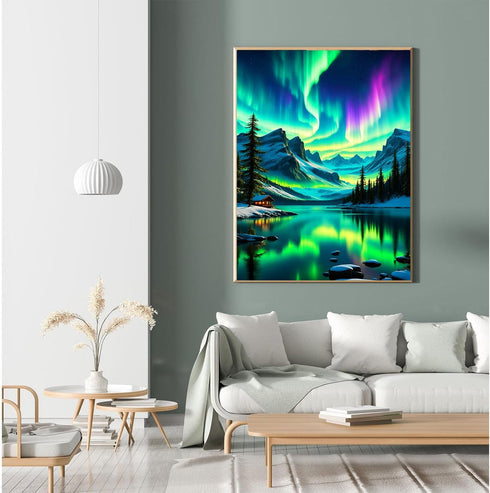 generic Landscape Diamond Painting Kits for Adults, 5D DIY Diamond Art Kits Scenery, Aurora Diamonds Dots, Northern Lights Paint Gem Art Kit for H...