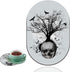 Desktop Non-Slip Mouse Pad and Coaster Combination, Personality Mouse Pad Pattern, Suitable for Office and Home Mouse Pad, Black and White Skull H...