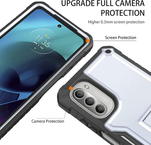 DUOPAL for Motorola Moto G 2022 Case (NOT Stylus), Military Grade Protection Shockproof Case with Tempered Glass HD Screen Protector and Kickstand...