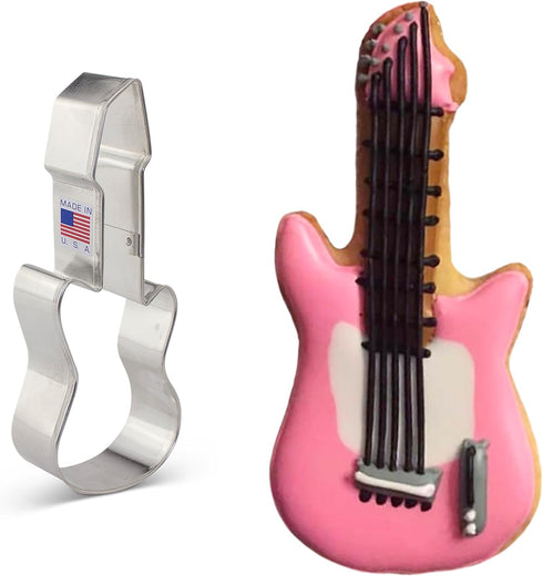 Electric Guitar Rock 'n Roll Cookie Cutter, 5.25" Made in USA by Ann Clark...