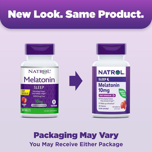 Natrol Sleep Melatonin 10mg Fast Dissolve Tablets, Nighttime Sleep Aid for Adults, 30 Strawberry-Flavored Melatonin Tablets, 30 Day Supply...