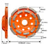 FEWELL 4 1/2” Concrete Grinding Wheel, Double Row Diamond Cup Wheel with 7/8” Arbor for Polishing and Grinding Concrete Surface Brick Stone Marble...