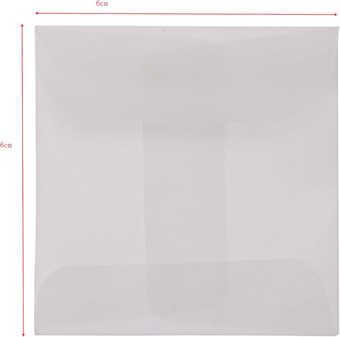 60 Pieces 6x6cm/2.36x2.36inch White Translucent Butter Paper Envelope Bag, Small Bag for Jewelry Ring Tag Photo...