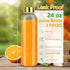 Glass Juice Bottles with Lids for Juicing 24 oz, Reusable Clear Glass Water Bottles with Stainless Steel Airtight Cap for Refrigerator, 100% Leak ...