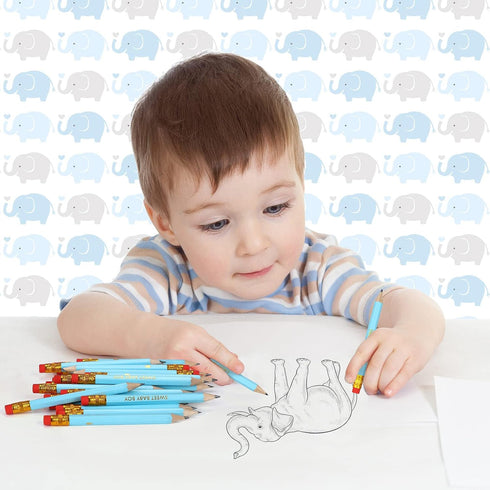 50 Pieces Baby Shower Half Pencils Golf Pencils with Erasers Pencils for Baby Shower 4 Inch Mini Presharpened Pencils for School Office Party Game...