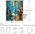 LIVILAN Mermaid Shower Curtain, Jellyfish Fabric Bathroom Curtains Set with Hooks Marine Ocean Animals Bathroom Decor Washable 72x72 Inches...