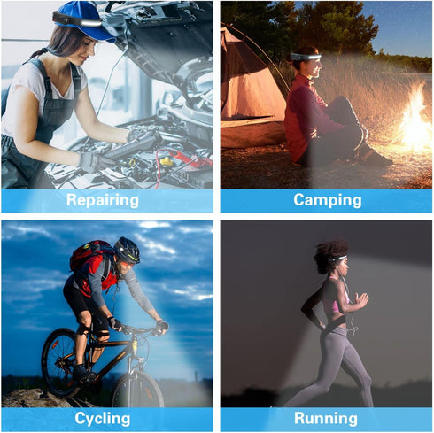 COSOOS LED Headlamp Rechargeable Flashlight with Red Light & Carry Case, 1000Lumen Bright Headlamp Wide Beam & Spot Light,Sensor Mode,2.4oz Lightw...