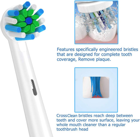 Replacement Toothbrush Heads Fits Oral B Braun 16 Pack for Clean Replacement Brush Heads Clean Heads Refill for Pro1000/3000/8000(WHITE-16-B)...