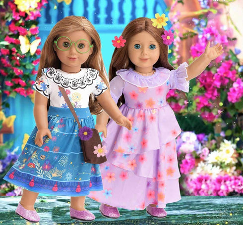 18 Inch Doll Clothes Mirabel Isabella Costume Accesories Magic Costume Flowers Princess Dresses for 18" Doll...