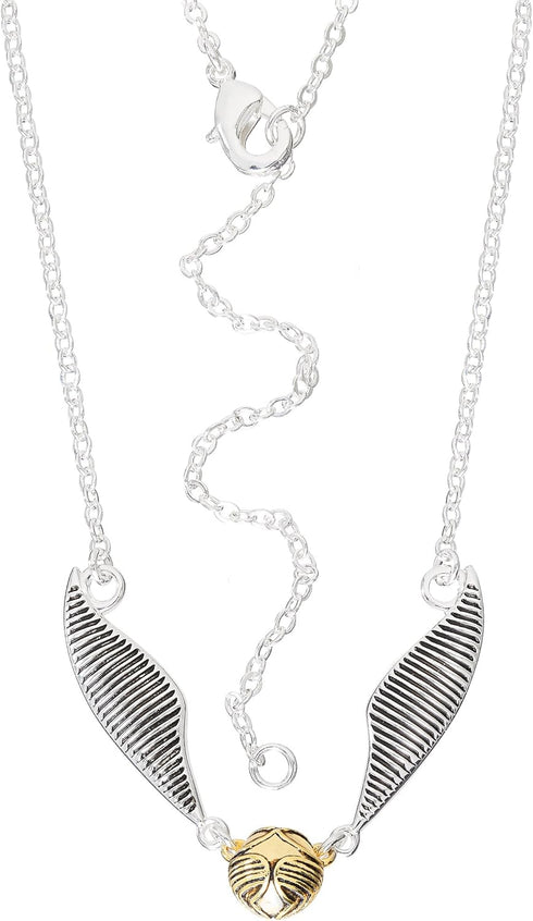 Harry Potter Women's Silver Plated Quidditch Golden Snitch Necklace,16+2 extender...