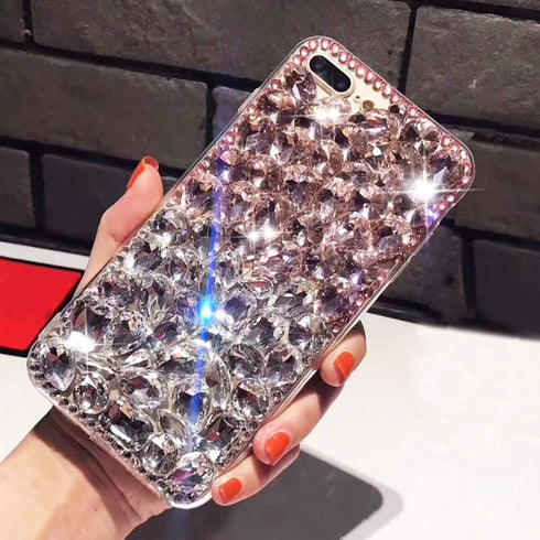 Bling Diamond Case for Samsung Galaxy S9, 3D Homemade Luxury Sparkle Crystal Rhinestone Shiny Glitter Full Clear Stones Back Phone Cover - Clear a...